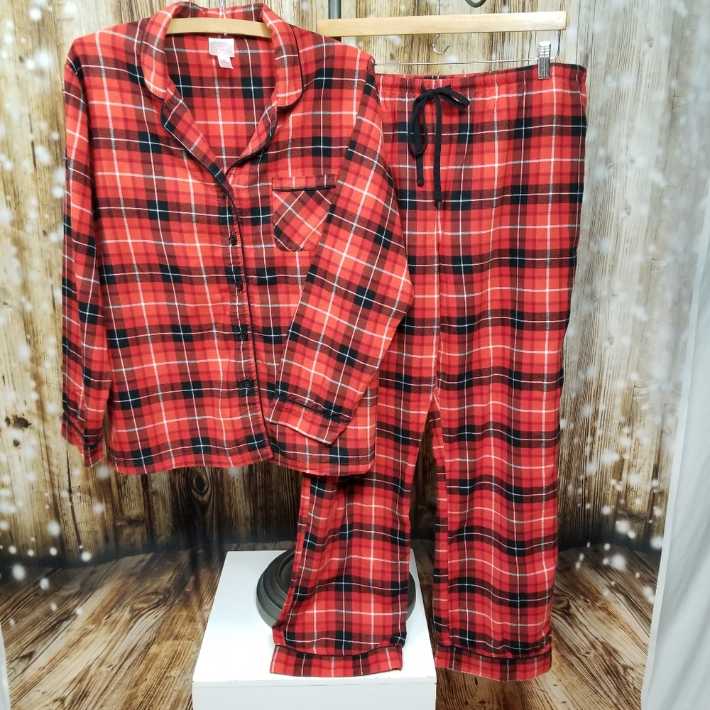 Wondershop Target Christmas Red Plaid Women's XL Long Sleeve Top/Pant Pajama Set